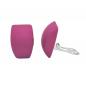 Preview: Clip Ohrring 27x17mm Trapez pink matt Kunststoff-Bouton