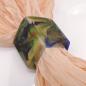 Preview: Tuchring 45x36x18mm Sechseck grün-blau-oliv-marmoriert matt Kunststoff
