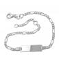 Mobile Preview: Schildarmband für Kinder 2,2mm Figarokette Gravurplatte 21x5mm Silber 925 16cm