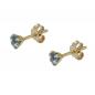 Mobile Preview: Ohrstecker Ohrring 4mm synthetischer Aquamarin 9Kt GOLD