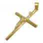 Preview: Anhänger 30x18mm Kreuz mit Jesus 9Kt GOLD
