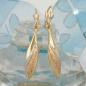 Preview: Ohrbrisur Ohrhänger Ohrringe 41x6mm tricolor teilmattiert diamantiert 9Kt GOLD