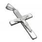 Mobile Preview: Anhänger 28x19mm Kreuz mit Jesus glänzend rhodiniert Silber 925