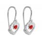 Mobile Preview: Ohrhaken Ohrringe 15x6mm Herz Glasstein rot glänzend Silber 925