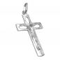 Mobile Preview: Anhänger 29x17mm Kreuz mit Jesus durchbrochen glänzend Silber 925