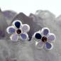 Preview: Stecker 6,5mm Kinderohrring Blume lila-lackiert Silber 925