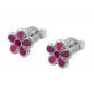 Mobile Preview: Stecker 6,5mm Kinderohrring Blume pink-lackiert Silber 925