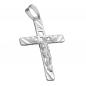 Mobile Preview: Anhänger 35x22mm Kreuz mit Jesus matt-glänzend Silber 925