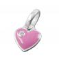 Preview: Anhänger 9mm Herz pink lackiert mit Zirkonia Silber 925