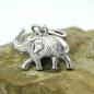 Mobile Preview: Anhänger 12x16mm Charm Elefant rhodiniert Silber 925