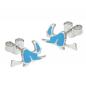 Mobile Preview: Stecker 6x12mm Kinderohrring Hexe blau-emailliert Silber 925