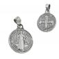Preview: Anhänger 14mm religiöse Medaille Sankt Benedikt Silber 925