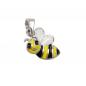 Mobile Preview: Anhänger 9x11mm Biene gelb-schwarz-weiß emailliert Silber 925