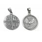 Mobile Preview: Anhänger 15mm Medaille Taube christliche Symbole geschwärzt Silber 925