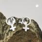Mobile Preview: Ohrstecker Ohrring 9x5mm Symbol Weiblichkeit glänzend Silber 925