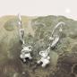 Mobile Preview: Ohrbrisur Ohrhänger Ohrringe 21x7mm kleiner Elefant glänzend Silber 925