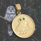 Preview: Anhänger vergoldet aus einer 1-Drachme Münze Griechenland Eule 2 Zirkonias