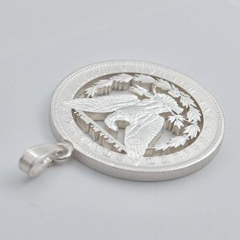 Anhänger Silber aus einer ausgesägten Morgan Dollar Münze USA Wappenadler