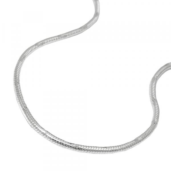 Kette 1,3mm runde Schlangenkette diamantiert Silber 925 38cm