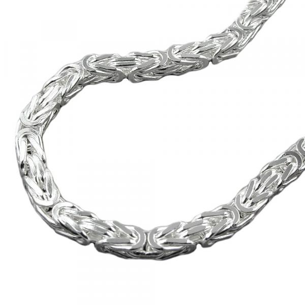 Armband 5mm Königskette vierkant glänzend Silber 925 23cm