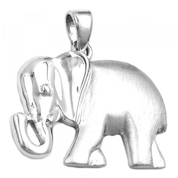 Anhänger Elefant rhodiniert, Silber 925