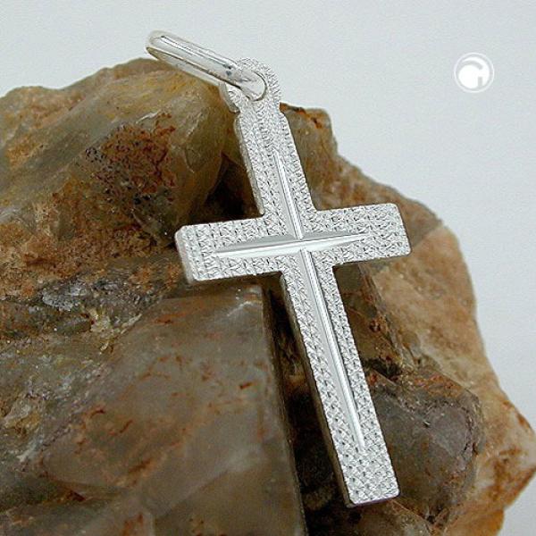 Anhänger 23x13mm Kreuz diamantiert Silber 925