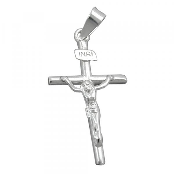 Anhänger 23x13mm Kreuz mit Jesus glänzend Silber 925