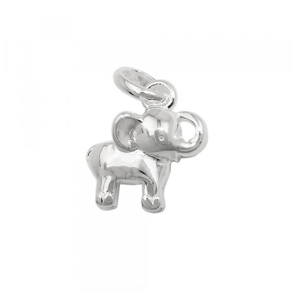 Anhänger 8x9mm kleiner Elefant vollplastisch glänzend Silber 925